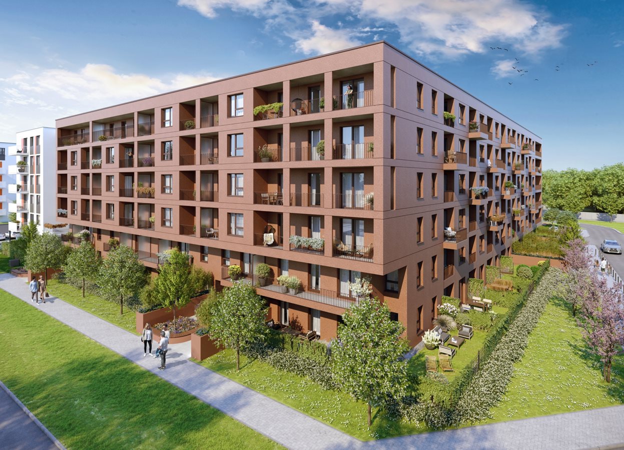 Osiedle Międzyleska - Etap 3, widok na budynek od strony ulicy